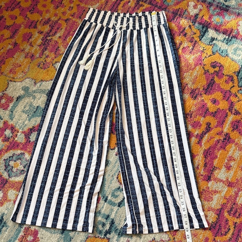 West Loop Navy and White Striped Pants - Picture 3 of 5